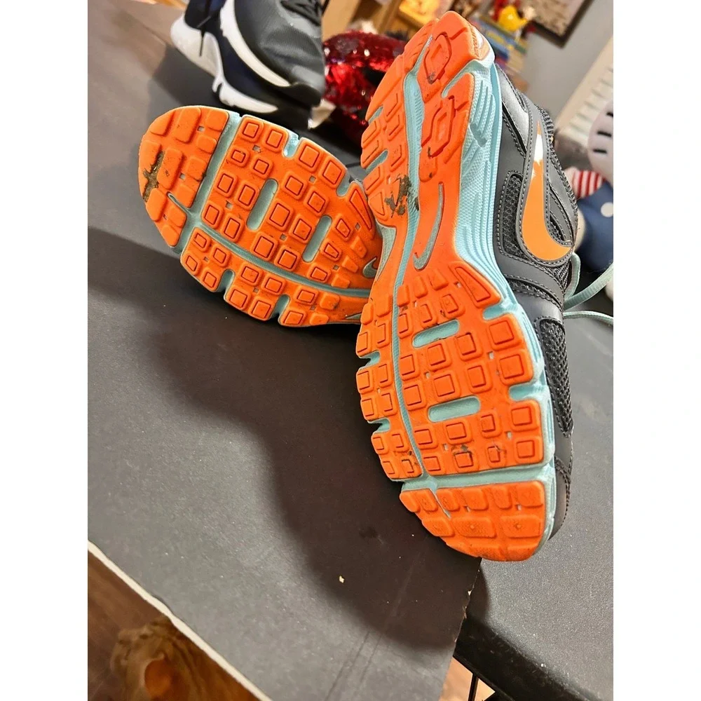 Nike‎ Women's Running Shoes Dark Gray Orange Blue Athletic Sneakers size 10